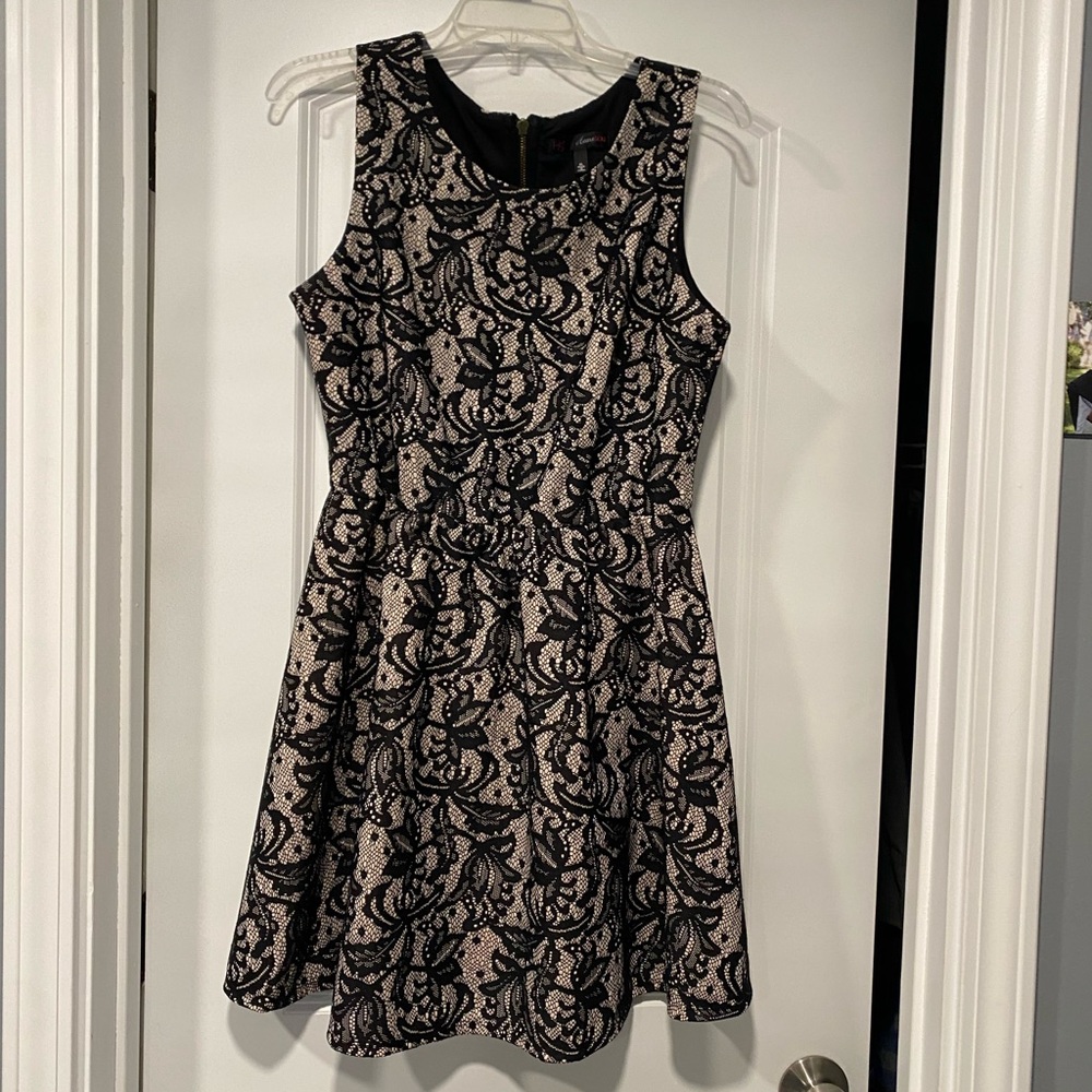 Black and Nude Lace Dress